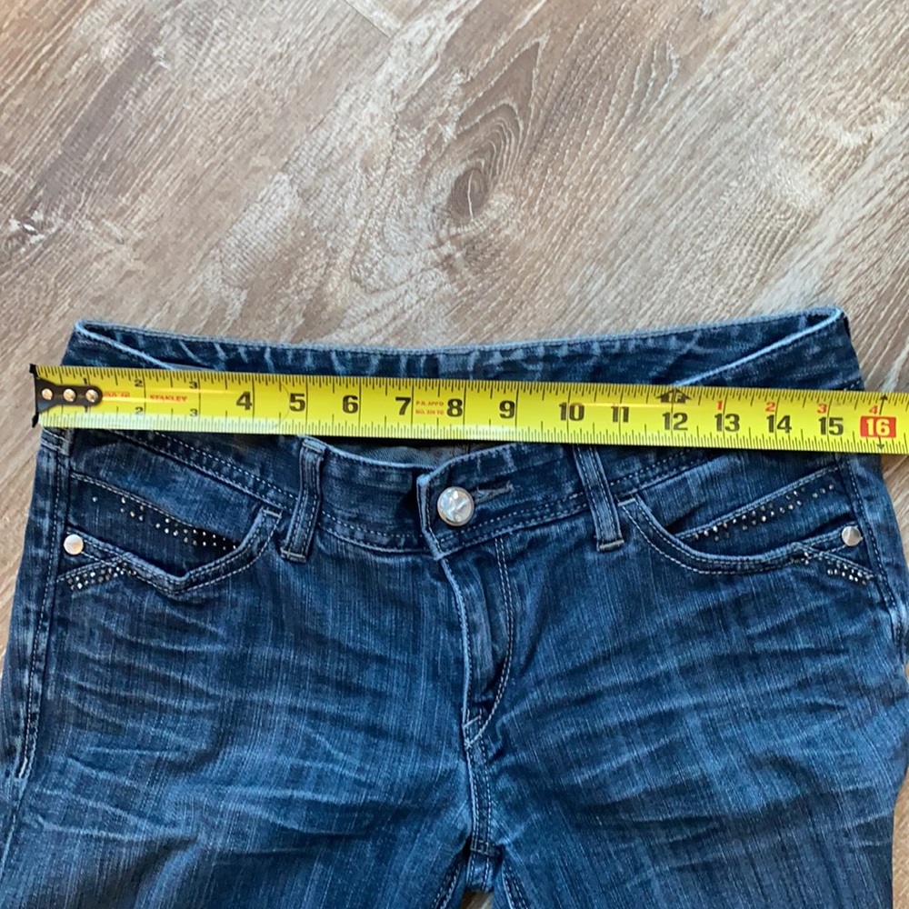 Express Mid Rise Darker Wash Skinny Jeans - Picture 11 of 11